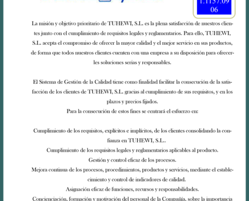 Política de Calidad Tuhewi